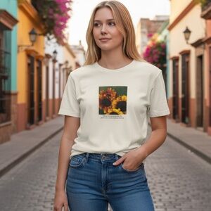 Eternal Beauty sunflower graphic organic t-shirt m